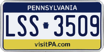 PA license plate LSS3509
