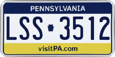 PA license plate LSS3512