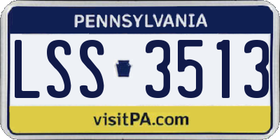 PA license plate LSS3513