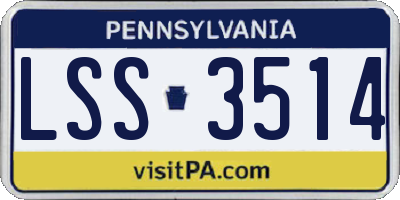PA license plate LSS3514