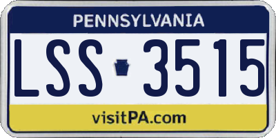 PA license plate LSS3515