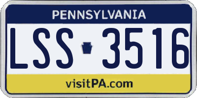 PA license plate LSS3516