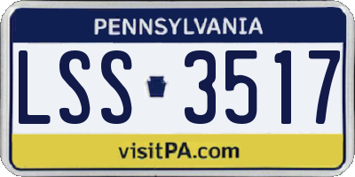 PA license plate LSS3517