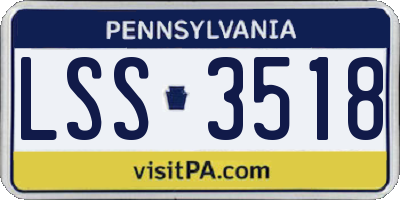PA license plate LSS3518