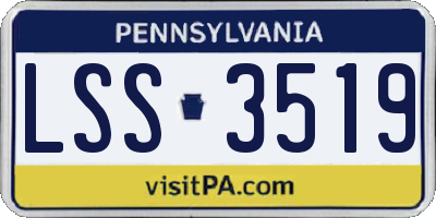 PA license plate LSS3519