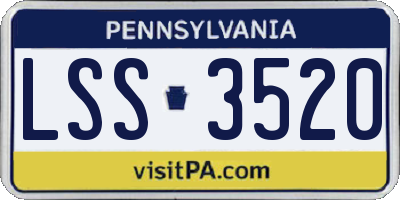 PA license plate LSS3520