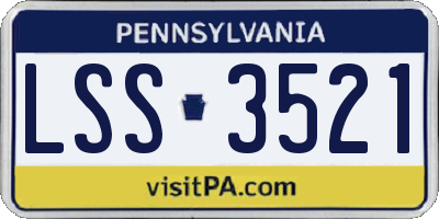 PA license plate LSS3521