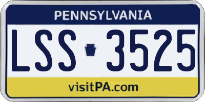 PA license plate LSS3525