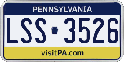 PA license plate LSS3526