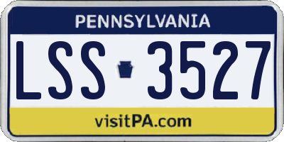PA license plate LSS3527