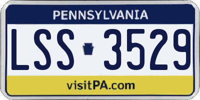 PA license plate LSS3529