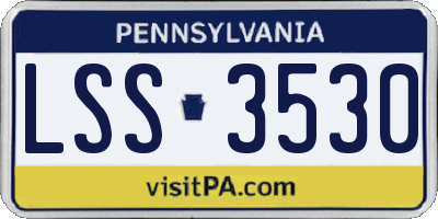 PA license plate LSS3530