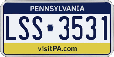 PA license plate LSS3531