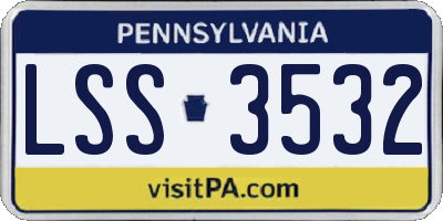 PA license plate LSS3532