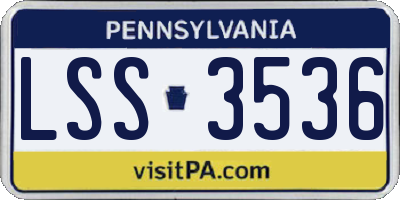 PA license plate LSS3536