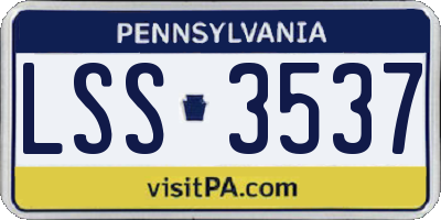 PA license plate LSS3537