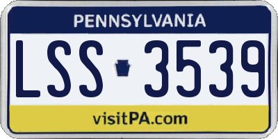 PA license plate LSS3539