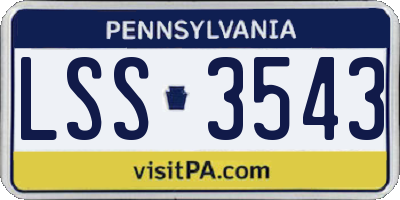 PA license plate LSS3543