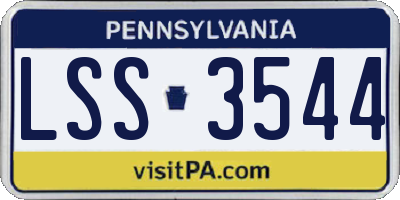 PA license plate LSS3544