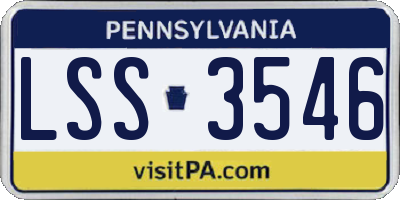PA license plate LSS3546