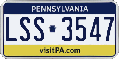 PA license plate LSS3547