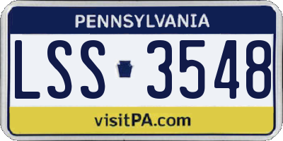 PA license plate LSS3548