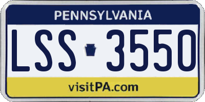 PA license plate LSS3550