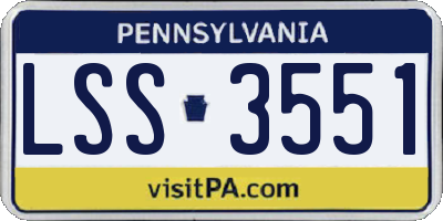 PA license plate LSS3551