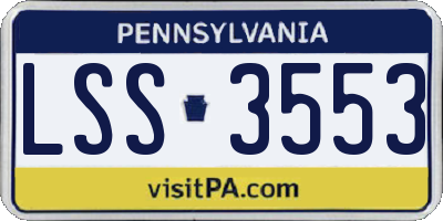 PA license plate LSS3553
