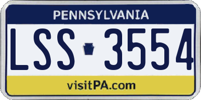 PA license plate LSS3554
