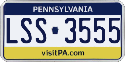 PA license plate LSS3555
