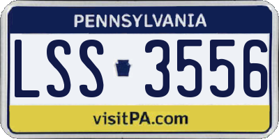 PA license plate LSS3556