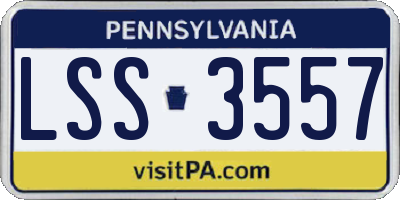 PA license plate LSS3557