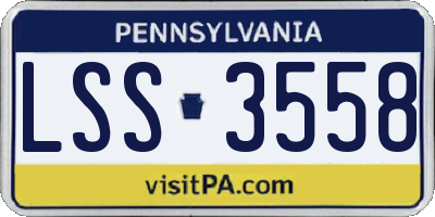 PA license plate LSS3558