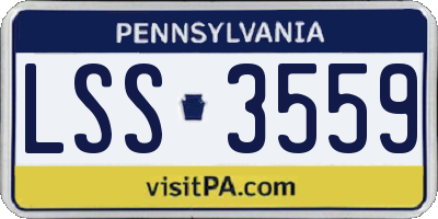 PA license plate LSS3559