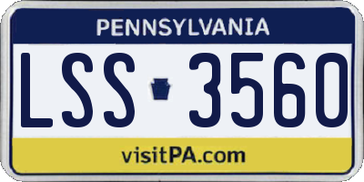 PA license plate LSS3560