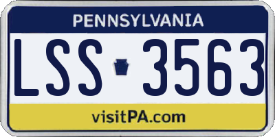 PA license plate LSS3563