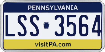 PA license plate LSS3564