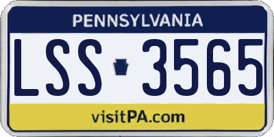 PA license plate LSS3565