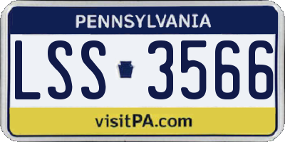 PA license plate LSS3566