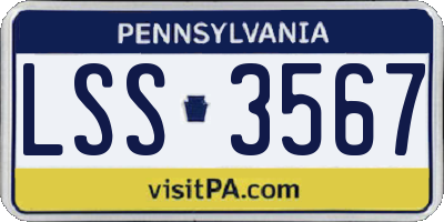 PA license plate LSS3567