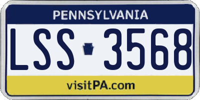 PA license plate LSS3568