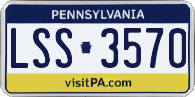 PA license plate LSS3570