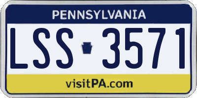 PA license plate LSS3571