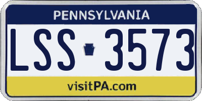 PA license plate LSS3573