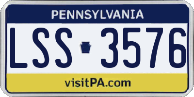 PA license plate LSS3576