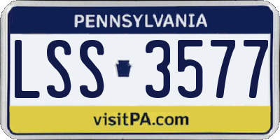 PA license plate LSS3577