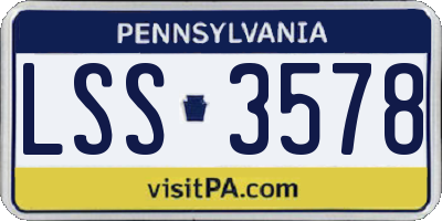 PA license plate LSS3578