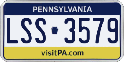 PA license plate LSS3579