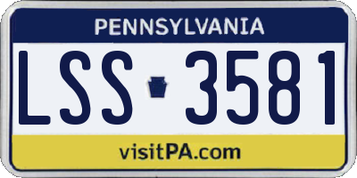 PA license plate LSS3581